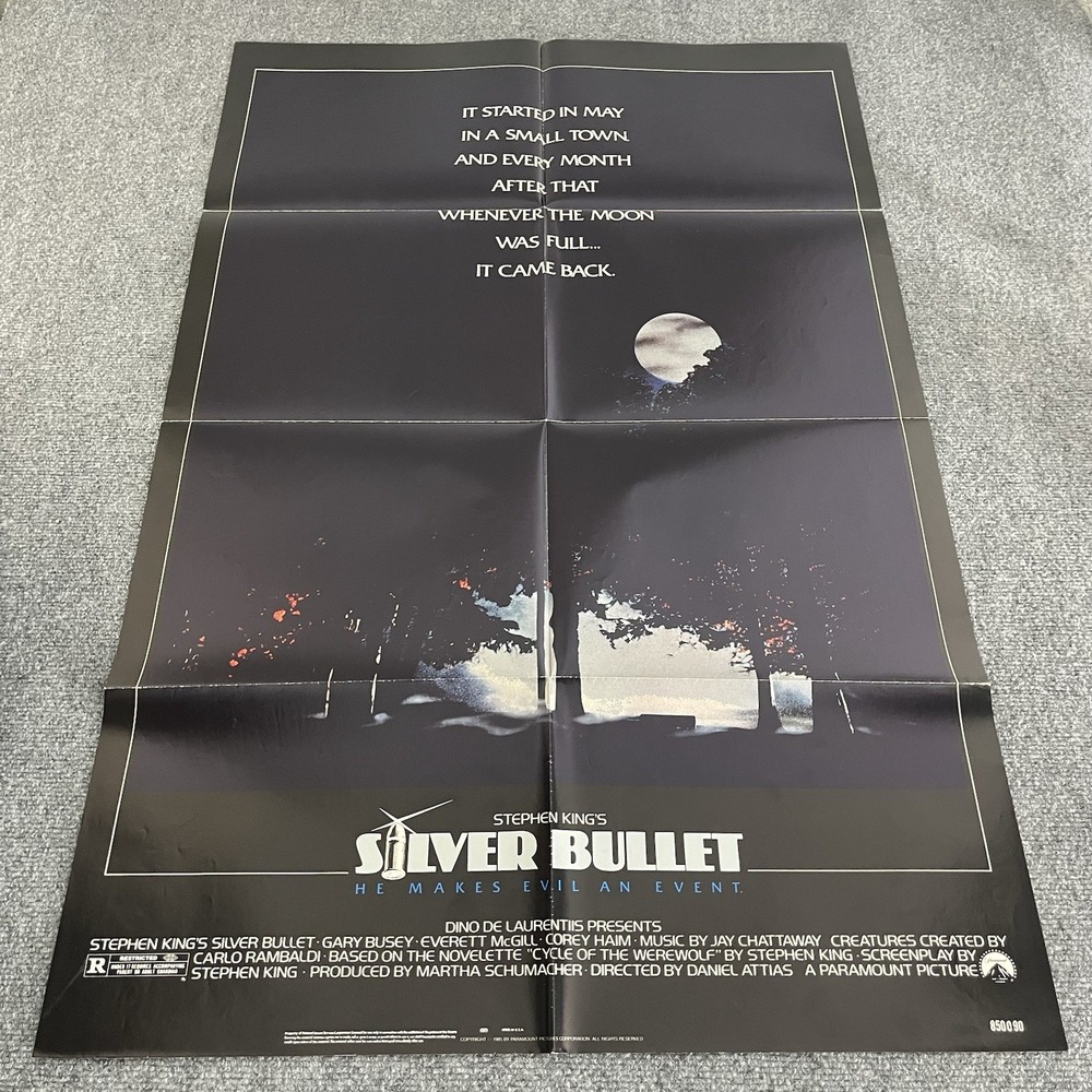 Silver Bullet 1985 Horror Movie Poster 27x41 Original Folded One-Sheet Vintage